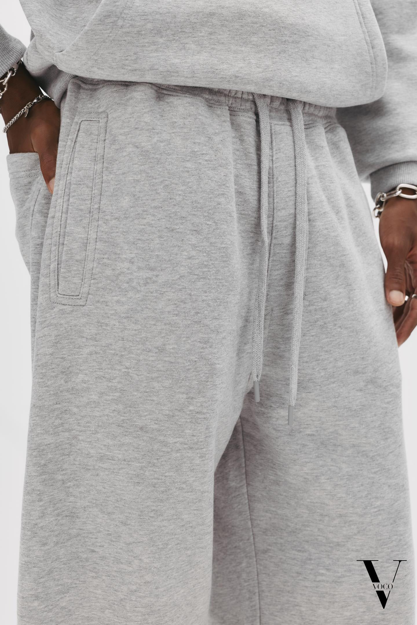 بنطلون وايد ليج فرنش تيري