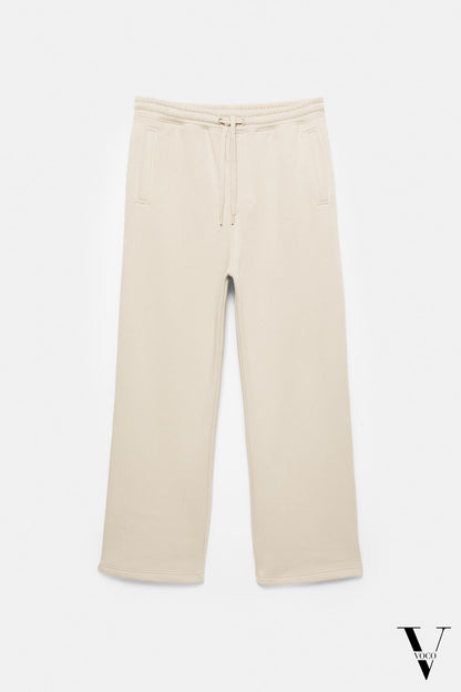 بنطلون وايد ليج فرنش تيري